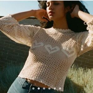 Doen Heirloom Cotton Crochet Knit Claudia Top, NWT!